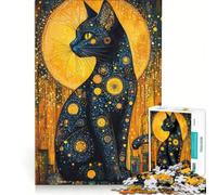 Puzzle per adulti da 1000 pezzi: Gatto, Notte del Solstizio d'Estate, Decorazione da parete, Gioco per passare il tempo durante le vacanze, Bellissimo gioco dal design 38x26cm