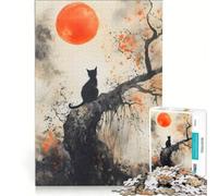 Puzzle per adulti da 1000 pezzi: Gatto seduto sul bordo, Decorazione da parete, Gioco per passare il tempo durante le vacanze, Bellissimo gioco dal design 38x26cm