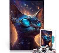 Puzzle per adulti da 1000 pezzi Gatto siamese innaturale Fatto di legno,per e da 14 anni in su Gioco impossibile Regalo di compleanno di Natale。misurare:50x75cm/19.68x29.52pollice