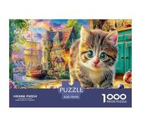 Puzzle per adulti da 1000 pezzi "Gatto soriano nella città vecchia": giochi educativi adatti alla decompressione, 70x50 cm/1000 pezzi