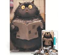 Puzzle per adulti da 1000 pezzi Gatto sorpreso che legge il giornale Gioco pratico per le vacanze a casa per passare il tempo e rafforzare l'amore tra le coppie 38x26cm