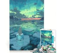 Puzzle per adulti da 1000 pezzi, Gatto sotto l'aurora boreale, gioco pratico, rilassante e stimolante per la mente, ideale come decorazione da scrivania 38x52cm