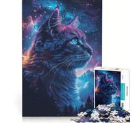 Puzzle per adulti da 1000 pezzi Gatto spaziale e galassia gioco pratico analisi e logica regalo per amici e familiari 38x26cm