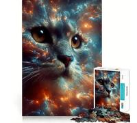 Puzzle per adulti da 1000 pezzi,gatto tra le nuvole della nebulosa,taglio preciso,gioco cognitivo,giocattolo per il relax,decorazione natalizia da parete (38x26cm)