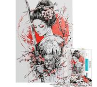 Puzzle per adulti da 1000 pezzi Geisha Guerriera con Katana Puzzle per adulti gioco interattivo che migliora la memoria compleanno e Natale (dimensioni 50x75cm)