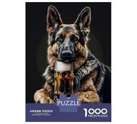 Puzzle Per Adulti Da 1000 Pezzi German Shepherd Beer Puzzle Per Adulti Gioco Pratico Difficile Difficile Regali Unici Per Compleanno E Natale 70x50cm/1000pcs