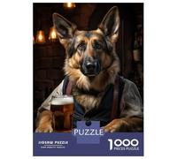 Puzzle Per Adulti Da 1000 Pezzi German Shepherd in The Pub Puzzle Per Adulti Giochi Rilassanti Difficili Ottimo Regalo Per I Giocatori 52x38cm/1000pcs