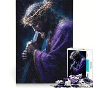 Puzzle per adulti da 1000 pezzi: Gesù che porta la croce gioco educativo difficile compleanno e Natale 50x75cm