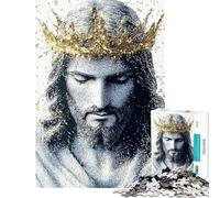 Puzzle per adulti da 1000 pezzi Gesù Cristo con corona d'oro puzzle artistico per adulti gioco di velocità manuale ogni pezzo è unico giocattolo educativo 38x26cm