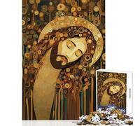 Puzzle per adulti da 1000 pezzi,Gesù Cristo,stile Gustav Klimt,giocattoli antistress,ottimi regali e giocattoli,giochi rilassanti,allena il cervello e le mani,dimensioni 38x26cm