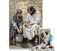 Puzzle per adulti da 1000 pezzi "Gesù e la donna samaritana" antistress per analisi e logica collezione d'artista belle arti 50x75cm