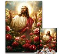 Puzzle per adulti da 1000 pezzi, Gesù nel giardino, puzzle in legno, antistress, per trascorrere il tempo in casa, un'opera d'arte per bambini dai 14 anni in su, 50x75cm