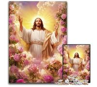 Puzzle per adulti da 1000 pezzi "Gesù nel giardino", regalo fai da te, divertente, adatto per la decorazione di casa, soggiorno, ufficio, 50x75cm