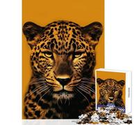 Puzzle per adulti da 1000 pezzi giaguaro maculato arancione giocattolo educativo regalo per donne e uomini gioco rompicapo allena il cervello e le mani dimensioni 50x75cm