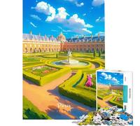 Puzzle per adulti da 1000 pezzi Giardini di Versailles Gioco divertente e coinvolgente per coltivare la pazienza Ottimo regalo per gli amanti dei giochi Assemblaggio del disegno (dimensioni 38x26cm)
