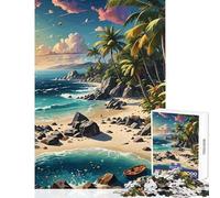 Puzzle per adulti da 1000 pezzi giocattoli fai da te sogno caraibico ottimo regalo giochi rilassanti con poster abbinato e foglio di quiz dimensioni 38x26cm