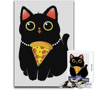 Puzzle per adulti da 1000 pezzi, giocattolo a forma di pizza con gatto, gioco intellettuale, un'opera d'arte, giocattolo educativo, dimensioni 50x75cm