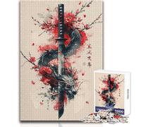 Puzzle per adulti da 1000 pezzi, giocattolo antico con katana da samurai, gioco intellettuale, decorazione per la casa, regali di Babbo Natale segreto, dimensioni 50x75cm