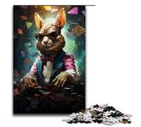 Puzzle per adulti da 1000 pezzi giocattolo da poker psichedelico colorato con scoiattolo gioco intellettuale ideale come regalo per tutta la famiglia 75x50 cm.