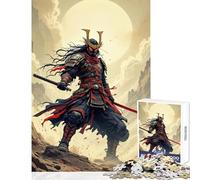 Puzzle per adulti da 1000 pezzi giocattolo educativo guerriero samurai dagli occhi rossi ottimo regalo per giochi impossibili migliora l'amore tra coppie dimensioni 38x52cm