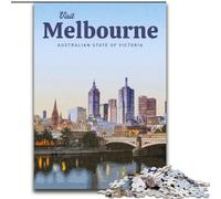 Puzzle per adulti da 1000 pezzi, gioco a quiz sulla visita a Melbourne, ideale come regalo per tutta la famiglia (26x38cm) 1000 pezzi