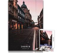 Puzzle per adulti da 1000 pezzi, gioco di sfida unico di Zagabria, taglio di precisione, opera d'arte, regalo, dimensioni 38x26cm