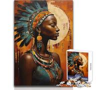 Puzzle per adulti da 1000 pezzi, gioco educativo per famiglie, bellezza africana, un'opera d'arte, regalo per compleanni, dimensioni 50x75cm