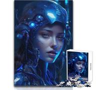 Puzzle per adulti da 1000 pezzi, gioco educativo per famiglie con intelligenza artificiale, raffigurante una bella ragazza, un'opera d'arte, regalo per compleanni, dimensioni 38x26cm