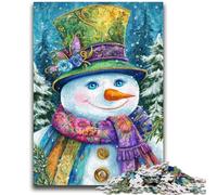 Puzzle per adulti da 1000 pezzi, gioco educativo per famiglie con pupazzo di neve, ideale come regalo per tutta la famiglia, dai 14 anni in su, 26x38cm