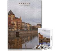 Puzzle per adulti da 1000 pezzi, gioco educativo per famiglie, Praga, decorazione perfetta, opera d'arte, regalo, dimensioni 50x75cm
