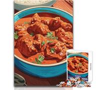 Puzzle per adulti da 1000 pezzi, gioco educativo "Pollo Tikka Masala con riso", regalo di compleanno, regali di Babbo Natale segreto, dimensioni 38x52cm