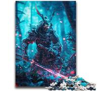 Puzzle per adulti da 1000 pezzi, gioco rompicapo giapponese con ninja al neon, gioco educativo per compleanni e Natale, per età 14 anni, 26x38cm