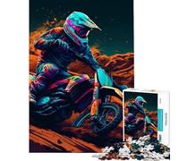 Puzzle per adulti da 1000 pezzi giovane uomo in motocross divertimento a casa attività di assemblaggio gioco pratico per ragazzi dai 14 anni in su (38x52cm)