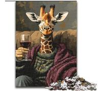 Puzzle per adulti da 1000 pezzi, Giraffa sul divano, antistress, sfida difficile, regalo di Babbo Natale segreto per bambini dai 14 anni in su dimensioni 26x38cm