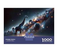 Puzzle Per Adulti Da 1000 Pezzi Giraffe in Space Wallpaper Puzzle Giochi Rilassanti Decorazione Perfetta Regali Unici Per Compleanno E Natale 52x38cm/1000pcs
