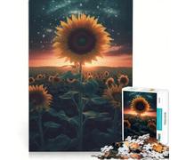 Puzzle per adulti da 1000 pezzi: Girasole Terra e Spazio gioco rompicapo interazione genitore-figlio rafforza l'amore tra le coppie 50x75cm