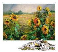 Puzzle per adulti da 1000 pezzi Girasoli nel vento Puzzle di cartone per adulti Puzzle divertenti Giochi Regali di Natale Regalo di compleanno 38x26 cm/1000 pezzi