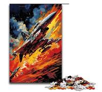 Puzzle per adulti da 1000 pezzi Gli aerei da combattimento sono circondati da schizzi Molti modelli di colori aiutano il cervello a esercitare i giocattoli per coltivare la pazienza 75x50 cm