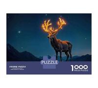 Puzzle Per Adulti Da 1000 Pezzi Glowing Deer Wall Art Print Puzzle Per Adulti Giochi Rilassanti Per Divertimento in Famiglia Difficile E Stimolante 38x26cm/1000pcs
