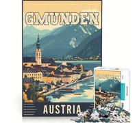 Puzzle per adulti da 1000 pezzi, Gmunden in Austria, gioco educativo, decorazione per la casa, per rafforzare l'amore tra le coppie 38x52cm
