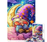 Puzzle per adulti da 1000 pezzi: Gnomo sulla Luna gioco impossibile sfida difficile giocattolo educativo per migliorare l'amore tra le coppie (26x38cm)