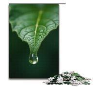Puzzle per adulti da 1000 pezzi gocce d'acqua cristalline che cadono dalla punta di una foglia regalo di compleanno per adolescenti dai 14 anni in su 1000 pezzi (38x26 cm).