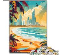 Puzzle per adulti da 1000 pezzi Gold Coast Paradise Brain Intelligence Challenge Giocattoli avvincenti Regalo divertente per età 14+ (38x26cm) 1000 pezzi