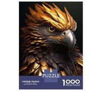 Puzzle Per Adulti Da 1000 Pezzi Gold Eagle in Black Puzzle Per Adulti Gioco Rompicapo Analisi E Logica Attività Divertenti Da Fare A Casa, 52x38cm/1000pcs