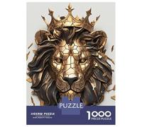 Puzzle Per Adulti Da 1000 Pezzi Golden Lion Head with Crown Puzzle Gioco Rompicapo Per Divertimento in Famiglia Interazione Genitore-figlio 70x50cm/1000pcs
