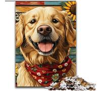 Puzzle per adulti da 1000 pezzi, Golden Retriever felice, rompicapo per decorazioni murali, regali unici per compleanno e Natale per bambini dai 14 anni dimensioni 50x75cm