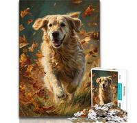 Puzzle per adulti da 1000 pezzi, Golden Retriever felice, sfida difficile antistress, ideale come regalo per tutta la famiglia dai 14 anni in su, 38x26cm