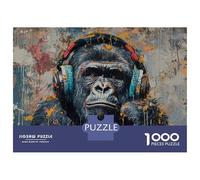 Puzzle Per Adulti Da 1000 Pezzi Gorilla Art Print - Monkey Decor Puzzle Per Adulti Giochi Per Famiglie Ma Divertenti E Spiritosi Regali Di Natale E Compleanno 52x38cm/1000pcs