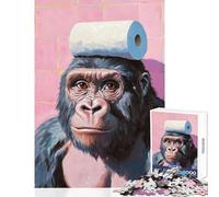 Puzzle per adulti da 1000 pezzi gorilla con carta igienica giocattolo educativo idee regalo per giochi educativi che migliorano l'amore tra coppie dimensioni 38x52cm