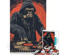 Puzzle per adulti da 1000 pezzi Gorilla DJ Start The Party, gioco interattivo, taglio di precisione, regalo di compleanno e unico 38x26cm
